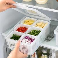 Caja De Almacenamiento Para Verduras Y Frutas Organizador De Cocina Plástico Frescorrefrigerador Para Cebolla Ajo Pimienta Y Alimentos - details 1