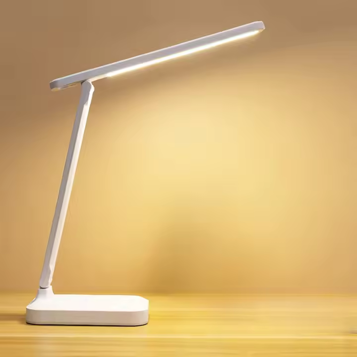 Lámpara De Mesa LED Con Interruptor Táctil Blanco Plegable Para Dormitorio Luz Nocturna De Lectura Cuidado Ocular Con Enchufe USB Dimmable - 1