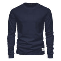 Camisetas de manga larga a la moda de otoño para hombre, camisetas de manga larga de color liso de talla europea, camisetas interiores de algodón para hombre - details 11