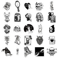 50pcs Pegatinas Góticas Para Adolescentes Boys Estilo Punk Satánico Calavera Horripilante Para Portátil Libro Equipaje - details 3