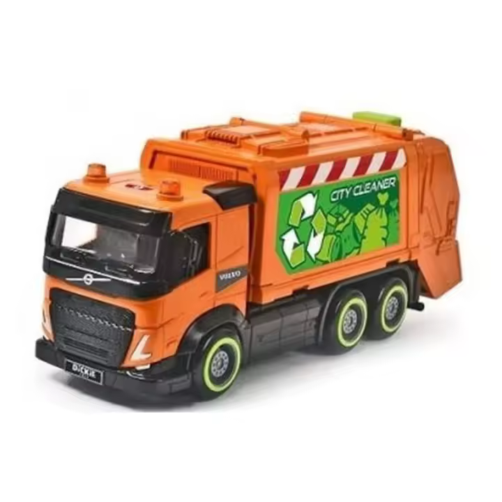 Dickie camión de basura con retrofricción naranja 23 cm 203744014-BA - 1