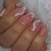 Uñas Postizas Francesas Cortas 24 PCs Con 1 Jelly Y 1 Archivo De Uñas Material ABS Estilo Diverso Sin Químicos De Alta Importancia - details 24