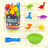 Juguete Montessori De Identificación De Animales Y Cuentas Color Sorting Dinosaurio Para Niños Regalo Desarrolla Habilidades De Color Y Conteo - details 5