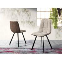 Meimon Silla tapizada, pack de sillas de salón comedor, cocina, oficina, Silla tapizada en tela o polipiel con estructura metálica negra. Acolchada, cómoda y con estilo moderno. Caja de 4 unidades. - details 0