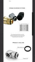 Adaptador Rotativo De Ángulo Ajustable 45° 90° Enchufe De Compresión Manual 360° G1/4'' Disponible En 4 Colores: Oro Plata Negro Blanco - details 2