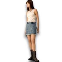 Falda Denim Dua Tiffosi - Tachas y Bajo Deshilachado - details 1