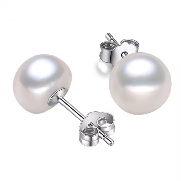 pendientes mujer plata 925，pendientes mujer，Joyeria y bisuteria para mujer,Pendientes de perlas de agua dulce para mujer, aretes clásicos de plata 925, cuentas de 7mm, tachuelas elegantes, accesorios de joyería diaria para boda - 1