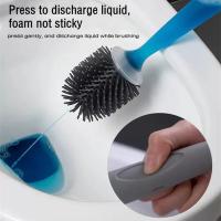 Juego De Cepillo De Inodoro Para El Hogar Con Soporte Montado En La Pared Silicone Recargable Para Limpieza De Esquinas Herramientas De Baño - details 6