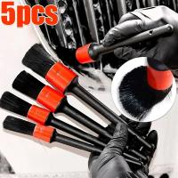 Kit De 5 Brochas Suaves Para Limpieza De Coche Herramientas De Detallado Automotriz Para Limpieza Interior Y Rines De Llantas Set De Brochas De Plástico - details 0