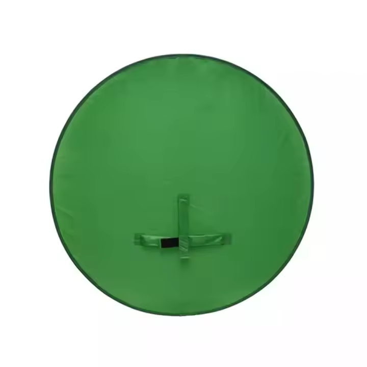 Fotografía de fondo cromado, estudio verde circular portátil, reflector de pantalla redonda para silla, fondo de vídeo, - 1