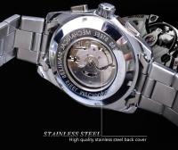 Reloj Mecánico Forsining Para Hombre Estilo Negocios Dial Negro Con Calendario Y Punteros Luminosos Acero Inoxidable Resistente Al Agua - details 6