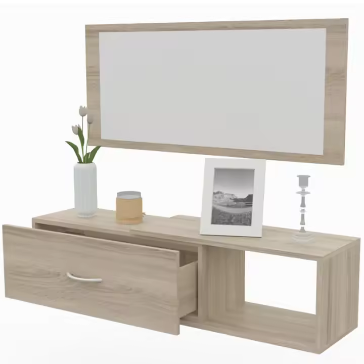 Dormidan Recibidor con espejo y cajón moderno, mueble de entrada. - 1