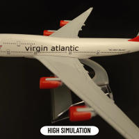 Replica De Avión Metálico a Escala 1:400 Timo'z Boeing Airbus Virgin B747 Modelaje Miniatura Para Coleccionistas Y Juguetes Para Niños - details 4