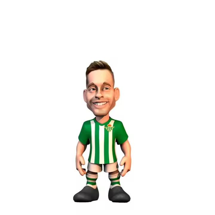 MINIX - Muñeco de Canales | Figurita del Jugador del Betis: Sergio Canales | Ideal para Tartas, Fanáticos del Real Betis Balompié o Coleccionistas | de 7 cm - 1