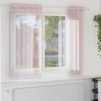 vidaXL Cortinas de gasa con ojales 2 uds 140x140 cm en color Negro/Morado/Marrón y más | protección solar decorativa para ventanas hogar oficina dormitorio fácil de instalar - details 7