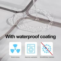 Cortina de ducha a prueba de moho, cortina de ducha de tela de poliéster impermeable antibacteriana lavable a máquina, cortinas de baño semi-escarpadas con 12 ganchos, color blanco - details 1