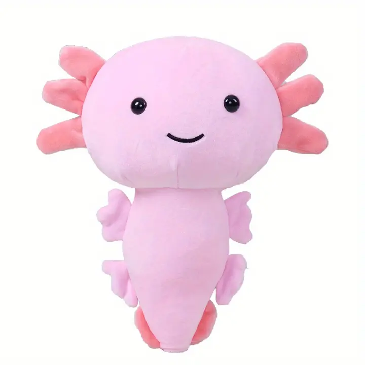 Juguete De Peluche Axolotl Lindo Animal De Peluche Suave Salamandra Kawaii Almohada Para Niños Rellena Con Poliéster Adecuado Para Edad 3-6 - 1