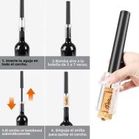 Abrepuertas De Vino Con Bomba De Aire Y Tapa De Vaso De Acero Inoxidable Herramienta Para Sacar Garrafas Accesorios De Cocina Para Barra - details 2