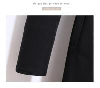 Vestido Elegante Para Mujer Con Doble Botón Y Cinturón Longitud Pierna Vestido Oscuro Blanco A-Line Estilo Oficina Moda Otoño 2025 - details 24