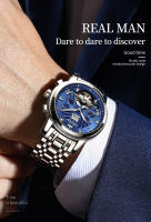 Reloj De Pulsera Hombre OLEVS Automático Mecánico Tourbillon Luminoso Impermeable Con Correa De Acero Inoxidable Estilo Negocios - details 4