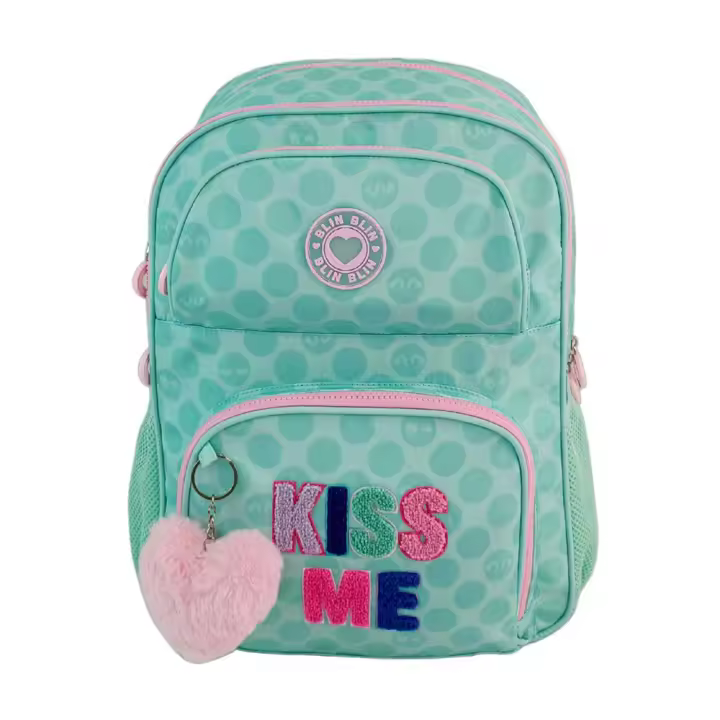 Mochila Primaria Blin Blin Kiss Medoble compartimento adaptable a carro. 44 X 31 X 17 CM. (Toybags T434-1054) - 1