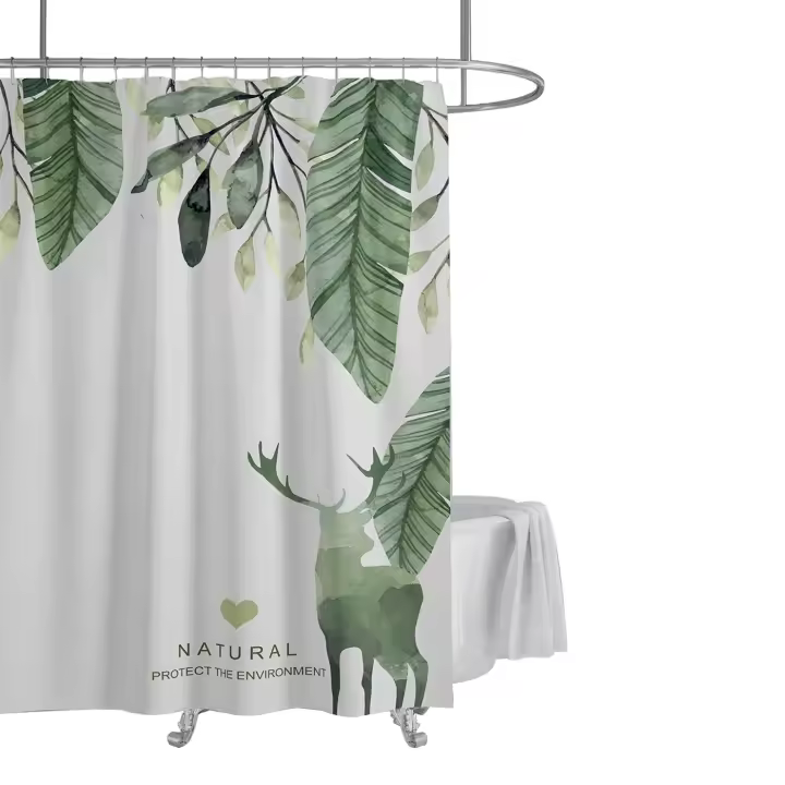 Tienda BIT Cortina Impermeable para Baño y Ducha, 100% Poliéster. Lavable en Máquina, 180x180 cm, 12 Ganchos. Lona Impermeable, Anti Moho, Resistente al Agua. - 1