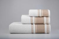 Juegos Toallas de baño algodón Portugués 600g de alta calidad set 3 - Lille en Blanco/Beis gruesas y duraderas | Mercatienda.es - details 1