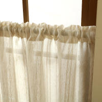 Cortina Corta De Lino Beige 1 Pieza Estilo Bohemio Japonés Para Ventanas Pequeñas Y Puertas Decoración Y Protección De La Privacidad - details 5