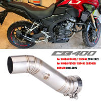 Escape De Motocicleta Modificado mid Link Pipe Para Honda CBR500 CBR500R CB500F CB500X CB400 CBR400 CB400X CB400F 2016-2022 Pieza Individual - details 0