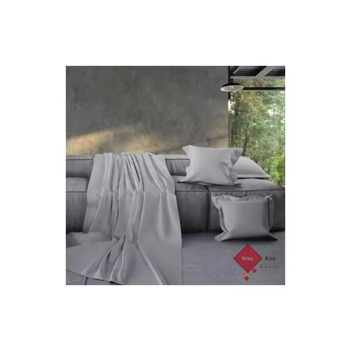 COLCHA FOULARD DE ALGODÓN GRIS LISO KIVI DE MANTEROL FM-KIVIGRIS Manterol 8414723637429 - 1
