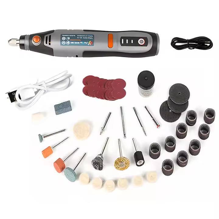 Taladro Mini Inalámbrico USB Con Cuerda Dremel Herramienta Rotativa 21000rpm Pluma Grabadora Electrónica Set DIY Con Accesorios - 1