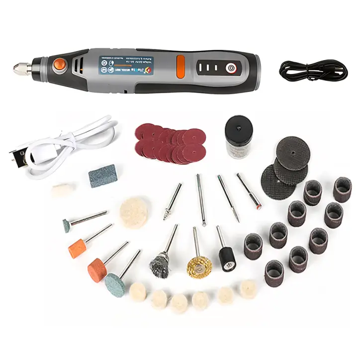 Taladro Mini Inalámbrico USB Con Cuerda Dremel Herramienta Rotativa 21000rpm Pluma Grabadora Electrónica Set DIY Con Accesorios - 1