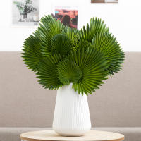 Planta Artificial De Palma Verde Falsa Hojas De Tortuga Decoración De Jardín Material Plástico Para Vaso Hogar Sala De Estar Boda - details 2