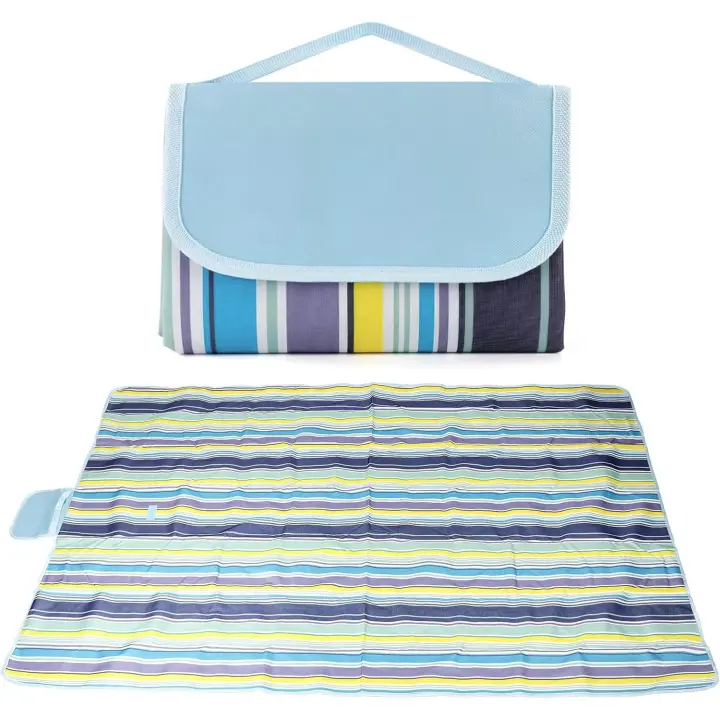 Manta de Picnic Impermeable - 150 x 200 cm Plegable, Alfombra de Viaje Lavable Manta de Camping de Playa para Barbacoa al Aire Libre Senderismo Parque Jardín - 1