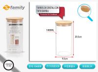 LILI HOME Bote de cristal con tapa de bambú más capacidades y dimensiones para elegir:  720 ml: Ø9.5 cm x Altura 10 cm. 1050 ml: Ø10 cm x Altura 15.5 cm. 1400 ml: Ø9.5 cm x Altura 20.5 cm. Cristal transparente de alta calidad, resistente y apto - details 3