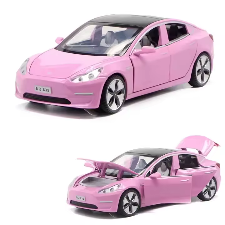 Modelo De Coche Tesla Modelo 3 a Escala 1:32 De Aleación Y Metal Con Sonido Y Luz Regalo Para Niños Colección E126 - 1