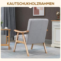 Silla tapizada Silla reclinable Diseño Skandi Patos de Madera de Caucho Gris Claro Adecuado para salón y relajación Tapizado, Modern Estilo, sensación Tecnológica, experiencia inteligente - details 2