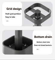 Juego De Organizador De Dientes Y Cepillo Minimalista Con Vaso Para Lavar La Boca Tumbler Y Soporte Espacioso Para Baño Material PP Tipo De Instalación Tipo De Piso - details 11