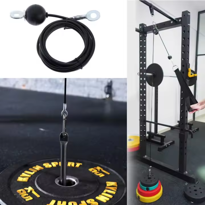 Sistema De Pulley De Cables De Fitness Pesado Para Biceps Y Triceps Con Rodillos De Acero Para Equipo De Gimnasio Y Hogar Repuesto De Cables De Máquina - 1