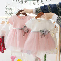 Vestido De Princesa Para Niña Con Encaje Y Manga Corta Vestido De Flores Para Niña Vestido De Boda De Verano Para Bebé - details 0