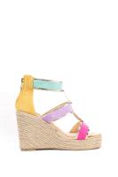 Lyla Wang sandalias cuña alta de esparto con plataforma mujer con cremallera trasera - details 14