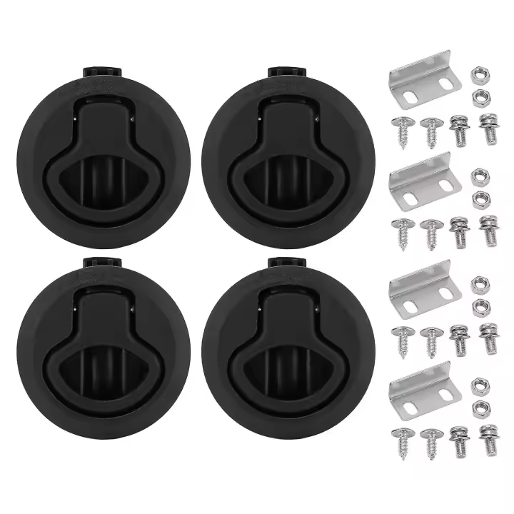 61mm/2.4in Marina Flush Pull Slam Latch Anillo Redondo Barco de Bloqueo Hardware Del Gabinete para escotillas Yates RV - 1