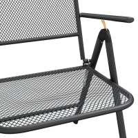 vidaXL Juego de comedor de jardín 3 pzas malla metálica gris antracita - details 6