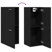 Armario de pared para baño vidaXL Negro Roble 30x30x80 cm Madera Fabricada - details 6