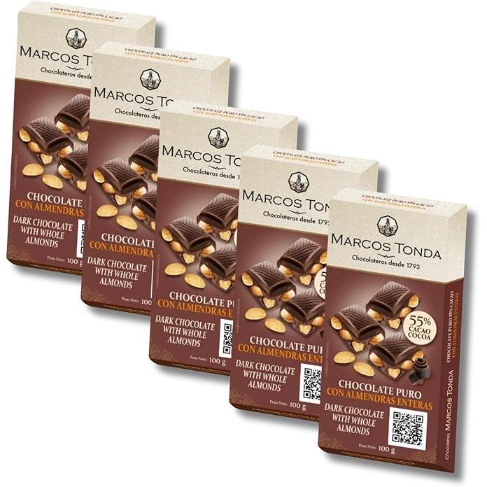 Chocolates Marcos Tonda – Chocolate Puro 55% Gourmet Con Almendras