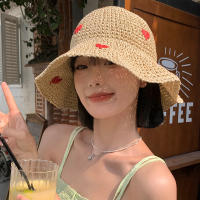 Sombrero De Paja Tejida a Mano Para Mujer Protección UV Sombrero De Playa Casual Estilo Panamá Con Visera Para Verano - details 2