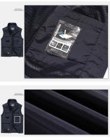 Chaleco Sin Mangas De Algodón Para Hombre Talla 5XL Con Bolsillos Multípleulos Estilo Casual Verano Chaleco Acolchado Con Cierre De Cremallera - details 3