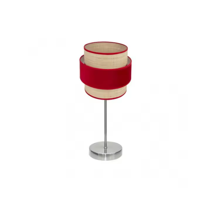 Fabrilamp - Sobremesa Reyes 1xe14 Niquel/natural-rojo 43x18x18 cm - 1
