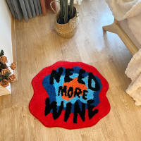 Alfombra Tufted Need More Wine 100% Hecha a Mano Alfombra Irregular Para Noche Sofisticada Y Suave Peluche Colorida Alfombra De Baño Alfombra De Dormitorio - details 5