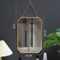 Espejo Decorativo De Estilo Nórdico En Acero Con Marco Rectangular Para Pared Baño Dormitorio Espejo De Lavabo Y Maquillaje - details 1